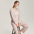 ZASILK | Silk V-Neck Elegant Nightwear, 19 Momme Two-Piece Luxury Pajama Set