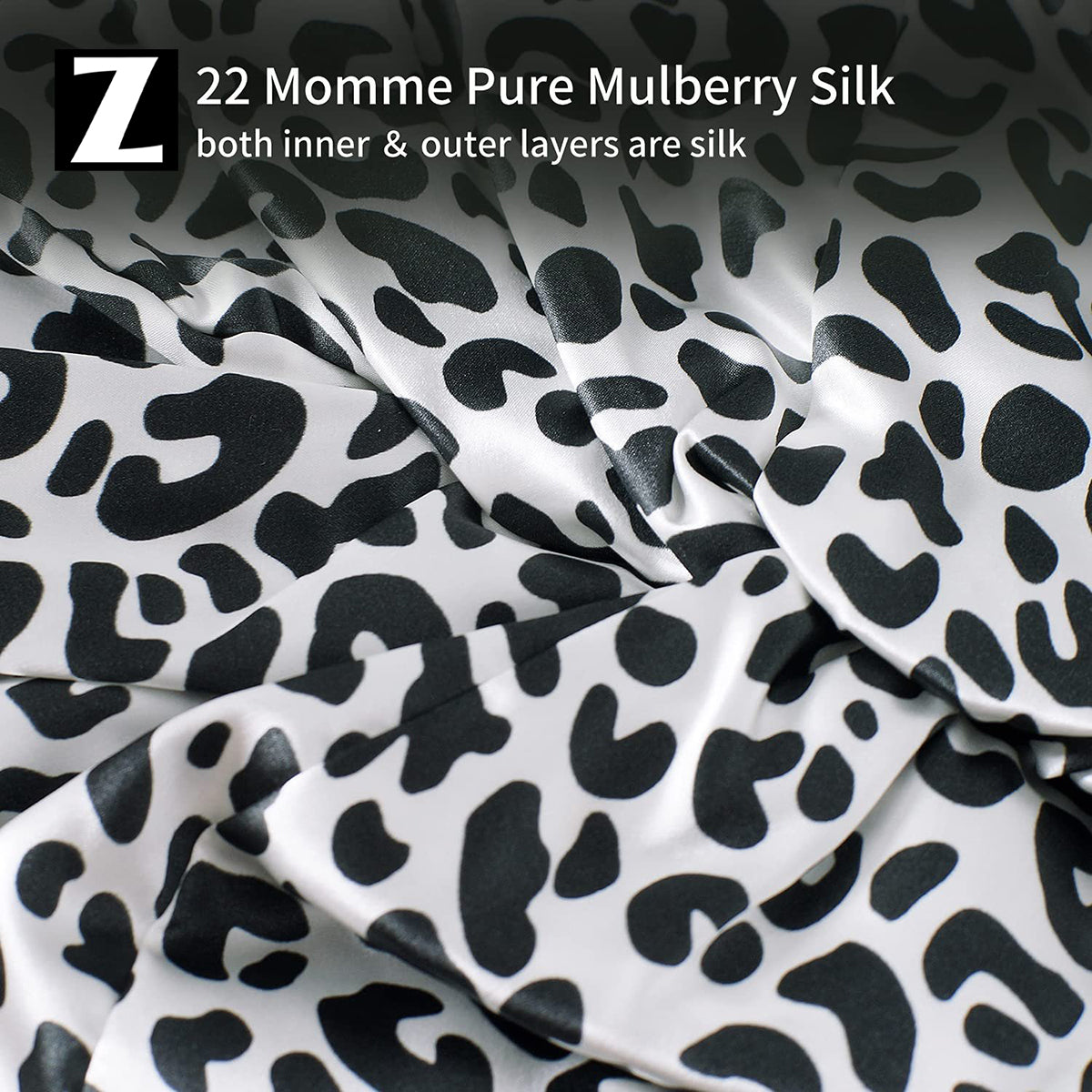 Silk Bonnet, Zebra Pure Mulberry Silk Sleep Bonnet, Silk Hair Wrap