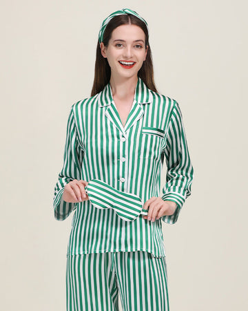 ZASILK | Classic Striped Silk Pajamas, 19 Momme Self-Tie Waist