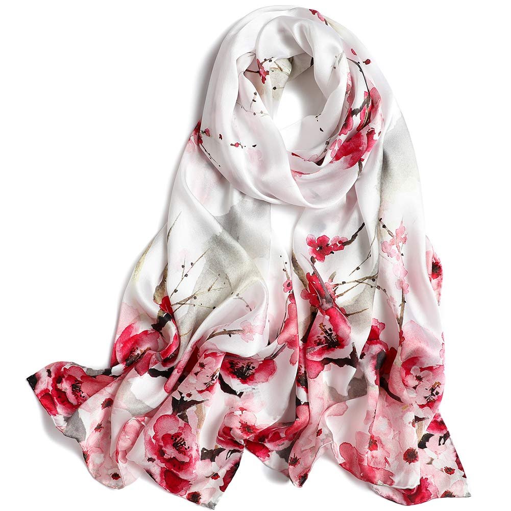 silk scarf-silk scarf for women-silk scarves-silk chiffon-silk head scarf-Floral Scarf