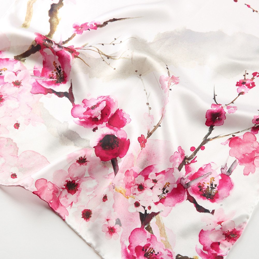 silk scarf-silk scarf for women-silk scarves-silk chiffon-silk head scarf-Floral Scarf