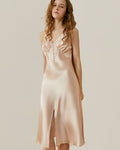 ZASILK | 19 Momme Comfortable and Women Silk Nightgowns, with Button Accents