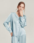 ZASILK | Silk V-Neck Elegant Nightwear, 19 Momme Two-Piece Luxury Pajama Set