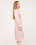 ZASILK | 22 Momme Long-Sleeve Silk Dress with Lace Ruffled Cuffs, Luxurious Comfort for Every Night