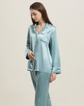 ZASILK | 22 Momme Classic Silk Pajama Set, Self-Tie Waist Mother-of-Pearl Buttons